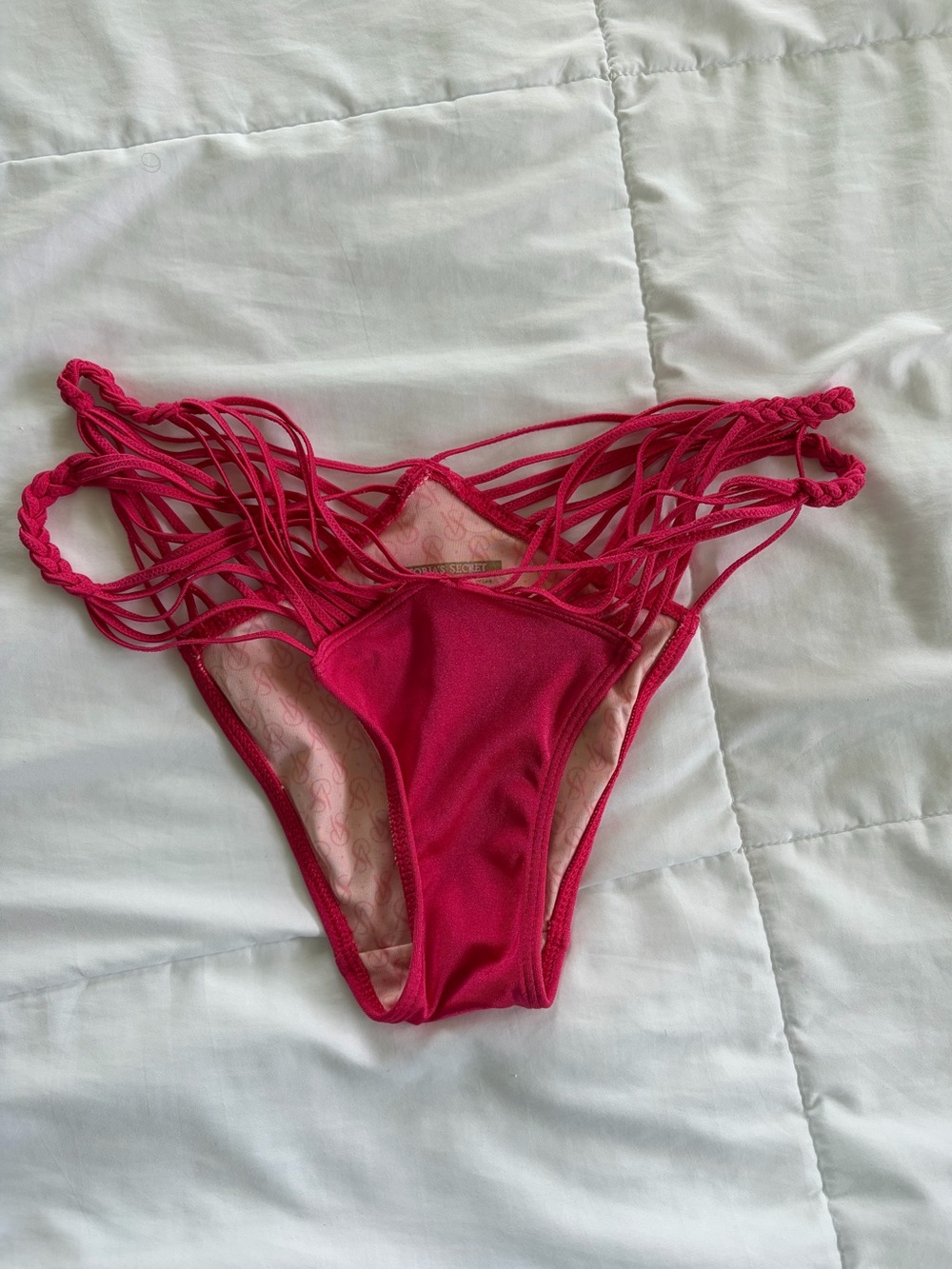 Victoria's Secret Hot Pink Strappy Bikini Bottom